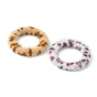 Cloth Fabric/Faux Mink Fur Covered Linking Rings, with Aluminum Bottom, Ring, Platinum