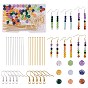 DIY Stone Beads Earring Making Kit, Including Natural White Jade & Tiger Eye Beads, Synthetic Quartz Crystal & Citrine Beads, Iron Earring Hooks & Pins