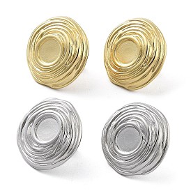 304 Stainless Steel Stud Earrings, Flat Round