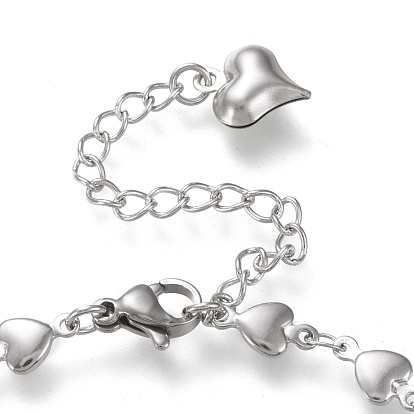304 Stainless Steel Link Chain Bracelet Making, with Lobster Claw Clasps and Flat Round Cabochon Settings, Mixed Style