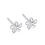 6 пары 6 стиль 999 комплекты изящных серебряных сережек-пусетов для женщин, полый клевер, звезда, цветок и бабочка