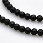 Round Natural Black Onyx Beads Strands, Dyed & Heated