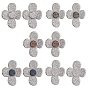 Aretes de flores de resina con piedras preciosas de imitación druzy, Chapado en iones (ip) plata 304 pendientes de acero inoxidable para mujer