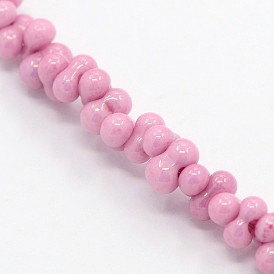 Glass Beads Strands, Bone, 2x4mm, Hole: 1mm, about 260~270pcs/strand, 17.32~17.71 inch(44~45cm)