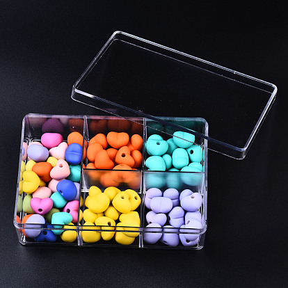 Polystyrene Bead Storage Containers, with 5 Compartments Organizer Boxes and Hinged Lid, for Jewelry Beads Earring Container Tool Fishing Hook Small Accessories, Rectangle