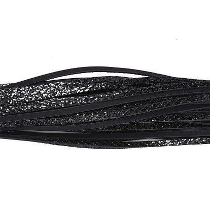 Кожзаменитель шнуры, с блестка бисером и металлическими шнурами