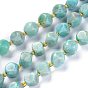 Natural Amazonite Beads Strands, with Seed Beads, Six Sided Celestial Dice