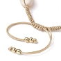 Bracelet de perles tressées en coquillage naturel et bois d'érable, bracelet réglable en fil de nylon