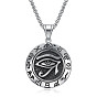 Titanium Steel Cable Chain Necklace, Eye of Horus Pendant Necklace for Men