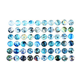 Cabuchones de cristal, patrón de mármol, media vuelta / cúpula