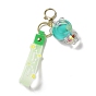 Mixed Bottle Acrylic Pendant Keychain Decoration, Liquid Quicksand Floating Frog Handbag Accessories, with Alloy Findings