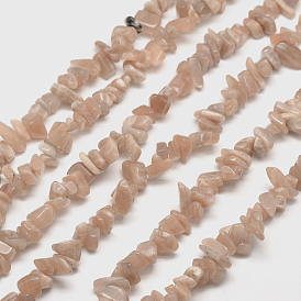 Natural Sunstone Chip Bead Strands, 5~8x5~8mm, Hole: 1mm, about 31.5 inch
