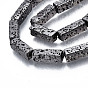 Electroplated Natural Lava Rock Beads Strands, Cuboid, Bumpy