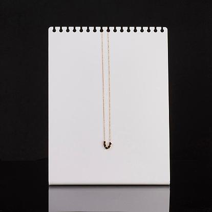 Présentoirs de colliers en verre organique acrylique, présentoir de colliers en L, rectangle