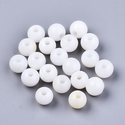 Natural Freshwater Shell Beads, Round