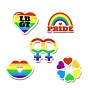 Colgantes de arco iris de acrílico impreso estilo orgullo, colgante de corazón/labio/flor/signo/arcoíris