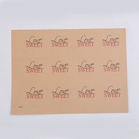 Self-Adhesive Kraft Paper Gift Tag Stickers, for Presents, Packaging Bags, Love Theme