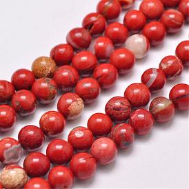 Natural Red Jasper Beads Strands, Round, Grade AB