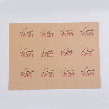 Etiquetas autoadhesivas de etiquetas de regalo de papel kraft, para regalos, bolsas de embalaje, canción de amor