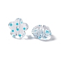 Transparent Acrylic Beads, Flower with Polka Dot Pattern, Clear