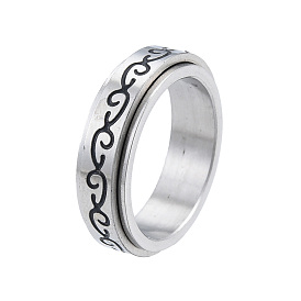 201 Stainless Steel Branch Wrap Rotating Finger Ring, Calming Worry Meditation Fidget Spinner Ring for Women