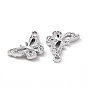 Alloy Crystal Rhinestone Pendants, Butterfly Charms