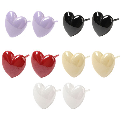 Boucles d'oreilles coeur en céramique de zircone biocéramique hypoallergénique, pas de décoloration et sans nickel