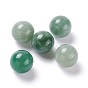 Natural Green Aventurine Beads, No Hole/Undrilled, for Wire Wrapped Pendant Making, Round