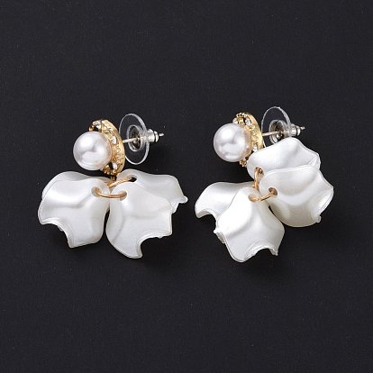 Boucles d'oreilles pendantes imitation coquillage en acrylique avec 925 épingles en argent sterling, boucles d'oreilles pendantes en alliage pour femmes