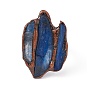 Irregular Natural Kyanite Open Ring, Rack Plating Brass Wide Ring for Women, Cadmium Free & Lead Free, Red Copper