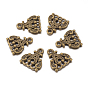 Tibetan Style Chandelier Component Links, Lead Free and Cadmium Free, 14.5x13x2.5mm, Hole: 2mm