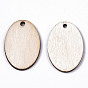 Pendentifs en bois de peuplier naturel non fini, formes en bois découpées au laser, non teint, ovale
