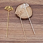 Alloy Hair Stick Findings, with Iron Pins, Fan