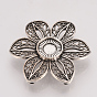 Tibetan Style Alloy Cabochon Connector Settings, Flower, Cadmium Free & Lead Free