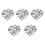 Alloy Crystal Rhinestone Pendants, Heart with Butterfly Charms
