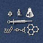 Science/Chemistry Theme, Tibetan Style Zinc Alloy Pendants, Microscope & Measuring Cylinder & Scale & Molecule & Injection Syringe Shape