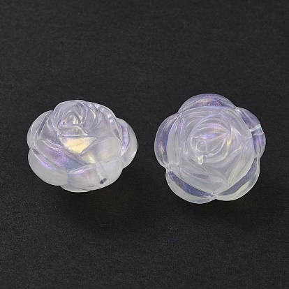 Transparent Acrylic Beads, Glitter Powder, 3D Rose