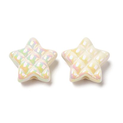 Opaque Acrylic Beads, AB Color Plated, Star