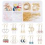 Ensembles de fabrication de boucles d'oreilles pendantes Sunnyclue DIY, inclure des pendentifs en alliage, Des billes de verre, Accessoires en laiton, accessoires en fer