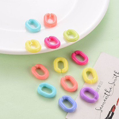 Opaque Acrylic Linking Rings, Quick Link Connectors, for Cross Chains Making, Oval