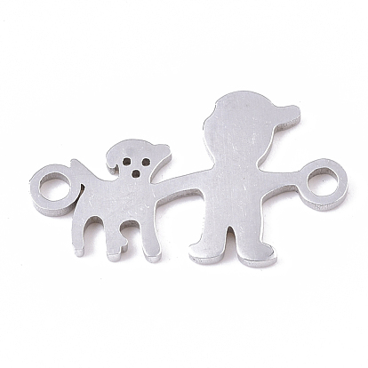 201 Stainless Steel Links Connectors, Laser Cut, Boy with Dog