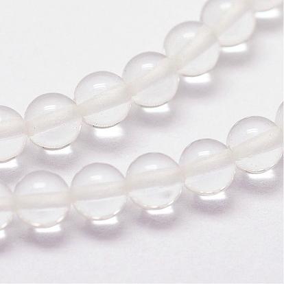 De perlas de cristal de cuarzo natural hebras, rondo