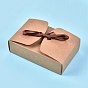 Kraft Paper Gift Box, Folding Boxes, with Ribbon, Bakery Cake Biscuits Box Container, Rectangle
