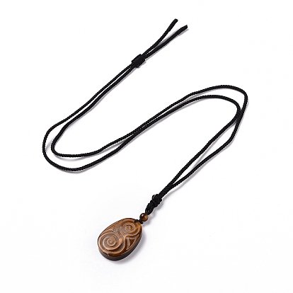 Регулируемое ожерелье из натуральных смешанных драгоценных камней со спиральным кулоном и нейлоновым шнуром для женщин