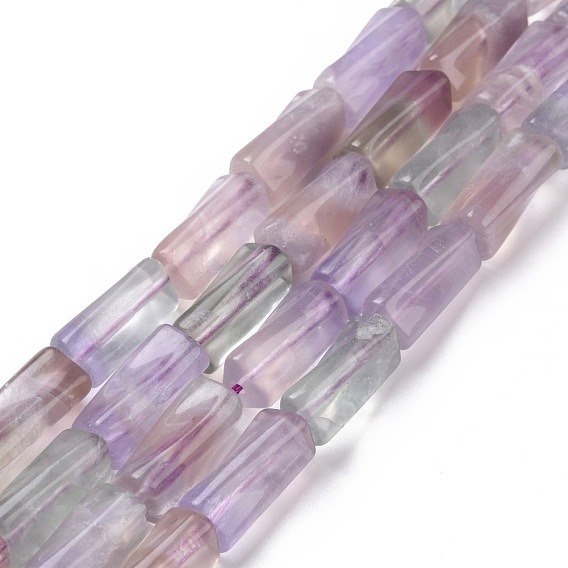 Natural Fluorite Twist Column Beads Strands, 21x10x10mm, Hole: 1mm, about 19pcs/strand, 15.74 inch