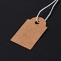 Kraft Paper Tags, with Cotton Wire, Blank Price Tag, Rectangle