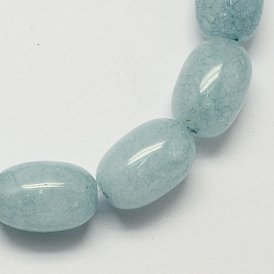 Le baril de pierres précieuses en forme de teint aigue-marine naturelle perles de pierre brins, 15x10mm, Trou: 1mm, Environ 25 pcs/chapelet, 15.3 pouce