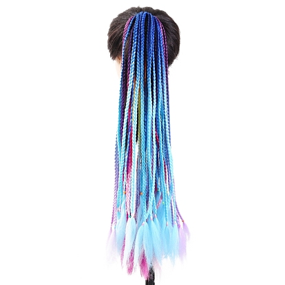 High Temperature Fiber Colored Braids Hair Piece Ponytail Dreadlocks Hair Ornaments, Hair Accessories Women Children Girl