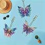 6 kit de peinture de diamant de bricolage de décoration de pendentif de papillon de style, y compris le sac de strass en résine, stylo collant diamant, plaque de plateau et pâte à modeler