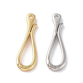 Rack Plating Brass Hook Clasps, Long-Lasting Plated